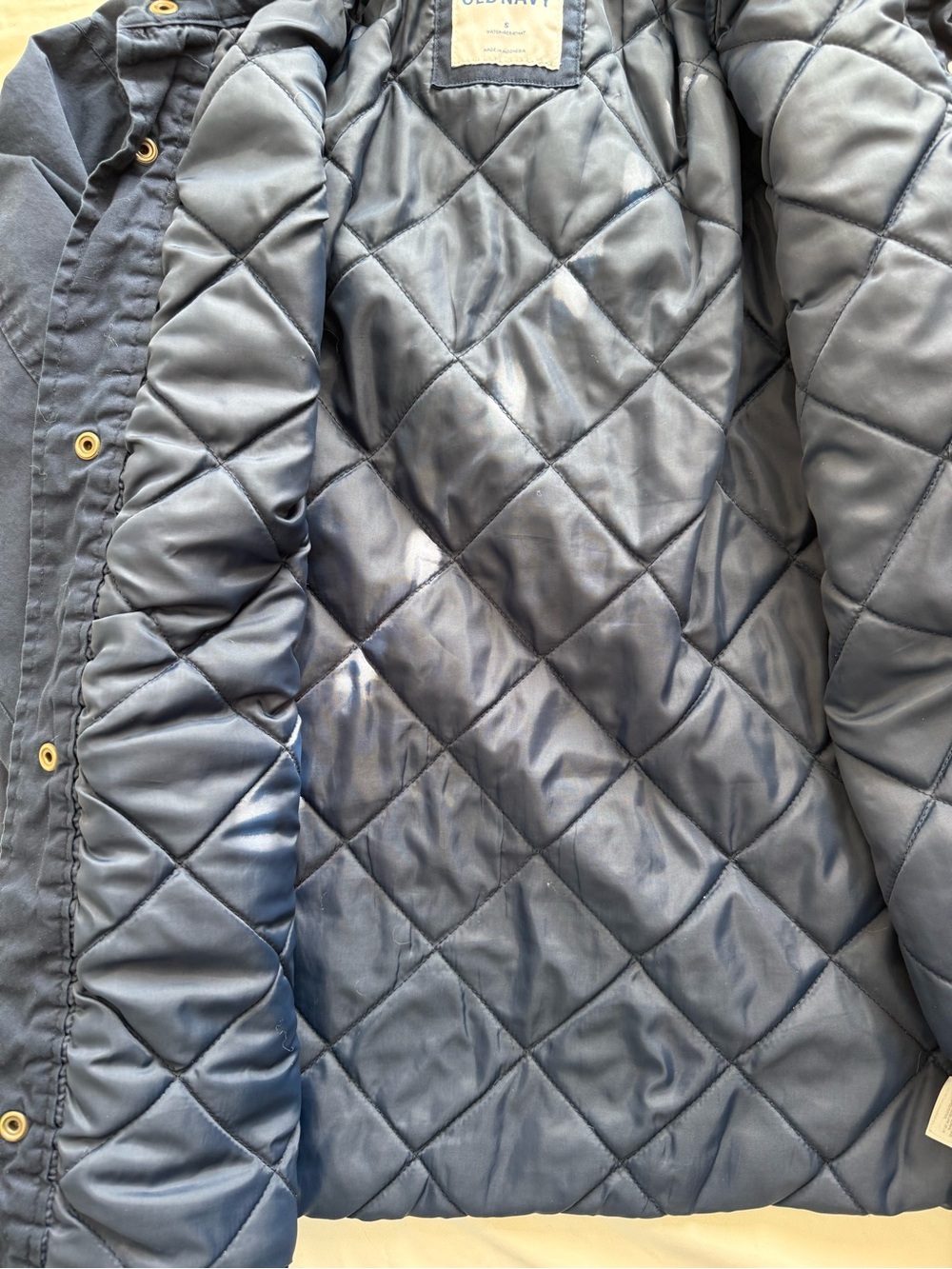Old Navy Small Navy Utility Field Jacket with Corduroy Collar Chore Barn Work - Picture 3 of 11